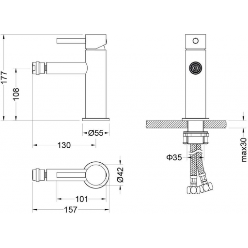 Смеситель для биде AQUATEK Европа AQ1318CR хром Смеситель для биде AQUATEK Европа AQ1318CR хром